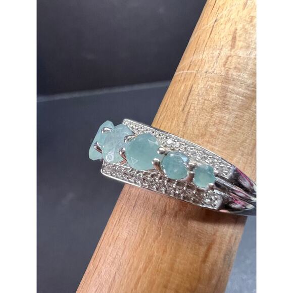 NEW Grandidierite and zircon sterling silver ring size 8 - Picture 14 of 16